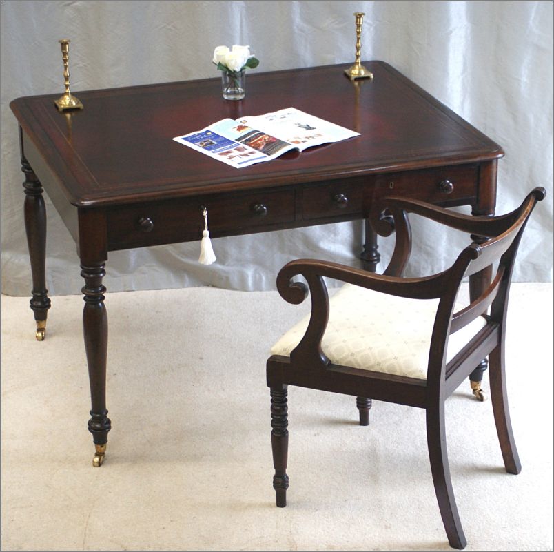 3042 Antique William IV Mahogany Library Table